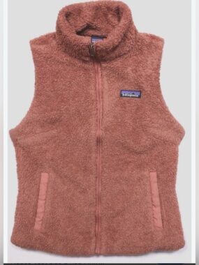 Patagonia Los Gatos rust Rose Pink Sherpa Fleece Vest size xl